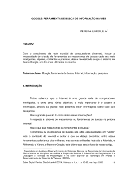 Google: ferramenta de busca de informa&ccedil;&atilde;o na WEB