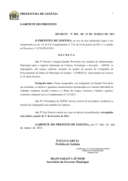 Decreto n&deg; 805, de 15 de mar&ccedil;o de 2011.