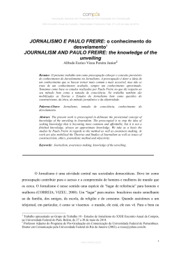 jornalismo e paulo freire: o conhecimento do desvelamento