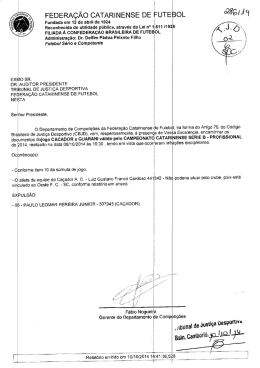 Proc. 286-14 &ndash; Ca&ccedil;ador x Guarani &ndash; S&eacute;rie B Prof.