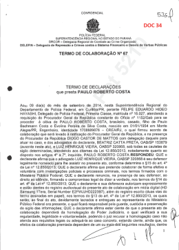 Termo 67 da dela&ccedil;&atilde;o premiada de Paulo Roberto