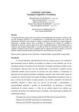 24. LOG&Iacute;STICA REVERSA: Vantagem Competitiva e Econ&ocirc;mica