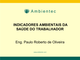 INDICADORES AMBIENTAIS DA SA&Uacute;DE DO
