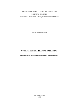 A TRILHA SONORA TEATRAL EM PAUTA: