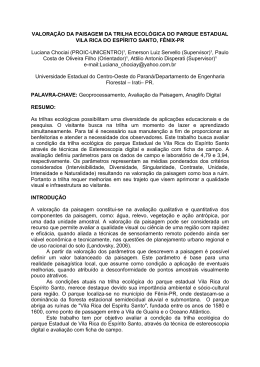 valora&ccedil;&atilde;o da paisagem da trilha ecol&oacute;gica do parque estadual vila