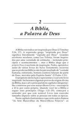 2 A B&iacute;blia, a Palavra de Deus