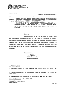 MT vARA uNIOA Ofício n. 724/2014 - Tribunal de Justiça do Estado
