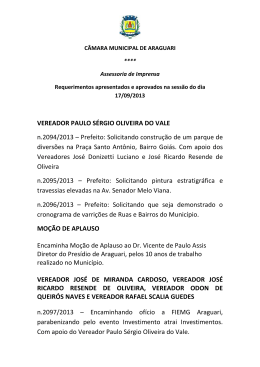 VEREADOR PAULO S&Eacute;RGIO OLIVEIRA DO VALE n.2094/2013