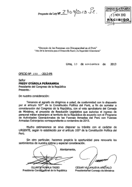 Proyecto de Ley N - Congreso de la Rep&uacute;blica del Per&uacute;