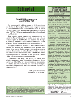 Editorial - Revista Brasileira de Medicina Veterinária