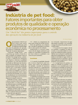 Ind&uacute;stria de pet food: Fatores importantes para obter