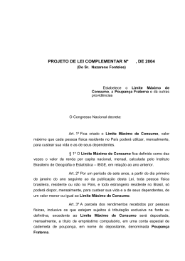 PROJETO DE LEI COMPLEMENTAR N&ordm; , DE 2004