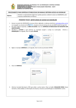 PRIMEIRO PASSO: OBTER SENHA DE ACESSO