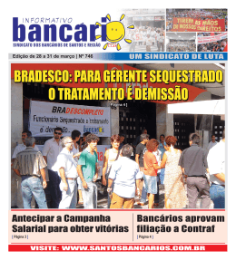 Edição 746 Antecipar a Campanha Salarial para obter vitórias 28 a