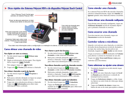 Dicas r&aacute;pidas dos Sistemas Polycom HDX e do Polycom Touch