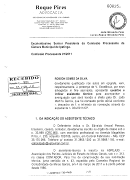 Quesitos Perícia - Câmara Municipal de Ipatinga