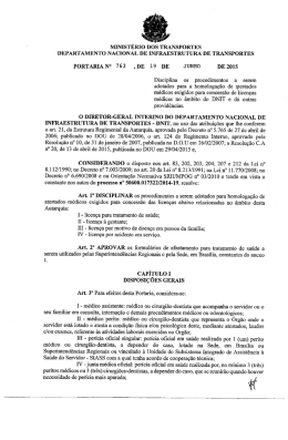MINISTÉRIO DOS TRANSPORTES DEPARTAMENTO