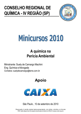A qu&iacute;mica na per&iacute;cia ambiental