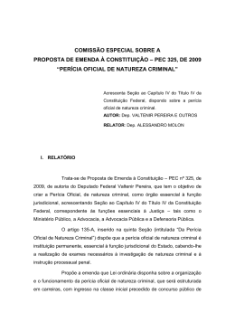 Proposta de Emenda &agrave; Constitui&ccedil;&atilde;o &ndash; PEC n&ordm; 325, de 2009