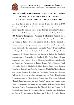 ministério público do estado de são paulo ata da sessão solene do