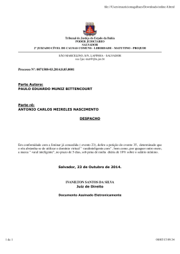 Processo Nº: 0071508-03.2014.8.05.0001 Parte Autora: PAULO