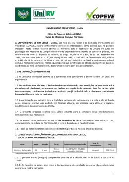 Edital Medicina Rio Verde 03 novembro 2015