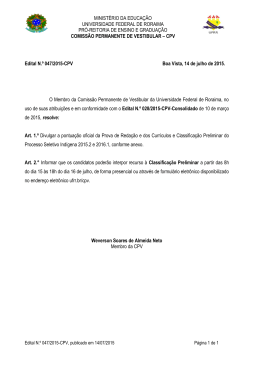 Edital N&ordm; 047-15 Pontua&ccedil;&atilde;o Oficial da Reda&ccedil;&atilde;o e do Curr&iacute;culo e