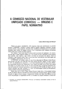 a comiss&atilde;o nacional de vestibular unificado (convesu)
