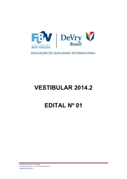 VESTIBULAR 2014.2 EDITAL Nº 01