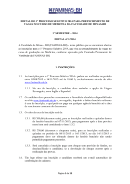 Edital Vestibular Medicina _2014_1_ FAMINAS-BH