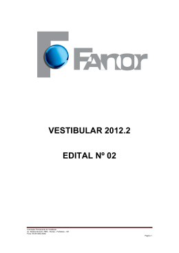 VESTIBULAR 2012.2 EDITAL Nº 02