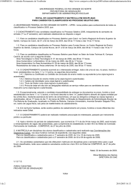 Edital de Cadastramento