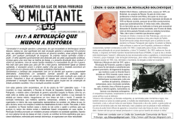 “O Militante” – 1917: A REVOLUÇÃO QUE MUDOU A HISTÓRIA