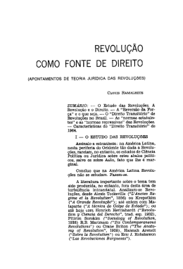 REVOLUÇÃO como FONTE DE DlRElTo