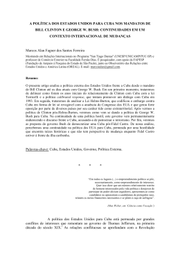 a pol&iacute;tica dos estados unidos para cuba nos