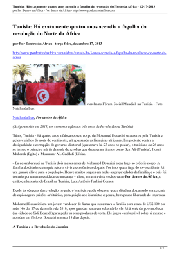 Tunísia: Há exatamente quatro anos acendia a fagulha da