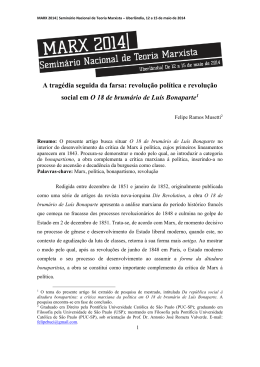 A trag&eacute;dia seguida da farsa - II SEMIN&Aacute;RIO NACIONAL DE TEORIA