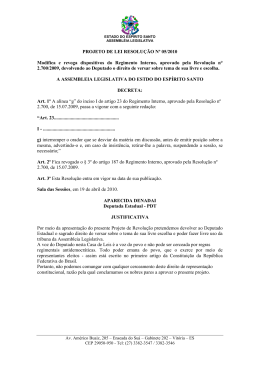 PROJETO DE LEI RESOLUÇÃO Nº 05/2010 Modifica e revoga
