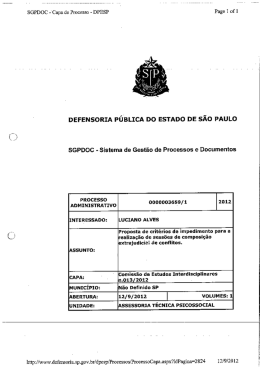 DEFENSORIA P&Uacute;BLICA Do EsTADo DE s&atilde;o PAULD