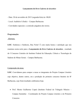 Lan&ccedil;amento do livro Caderno de desenhos - Barbacena