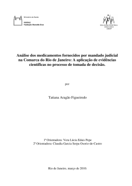 An&aacute;lise dos medicamentos fornecidos por mandado judicial na