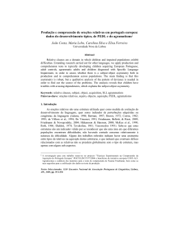 Produ&ccedil;&atilde;o e compreens&atilde;o de ora&ccedil;&otilde;es relativas em portugu&ecirc;s europeu