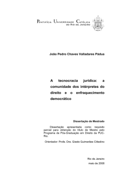 A tecnocracia jur&iacute;dica: a comunidade dos