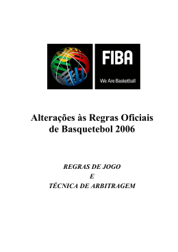 Altera&ccedil;&otilde;es &agrave;s Regras Oficiais de Basquetebol 2006