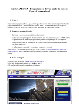EarthKAM - Astronomia, Astron&aacute;utica e Ci&ecirc;ncias Espaciais na Escola