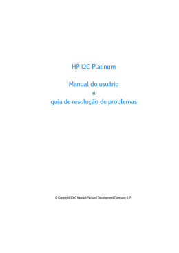 HP 12C Platinum Manual do usu&aacute;rio e guia de resolu&ccedil;&atilde;o de