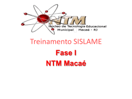 Treinamento Sislame - Prefeitura Municipal de Macaé