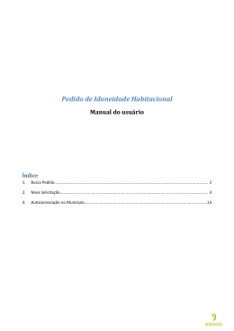 Pedido de Idoneidade Habitacional Manual do usuário