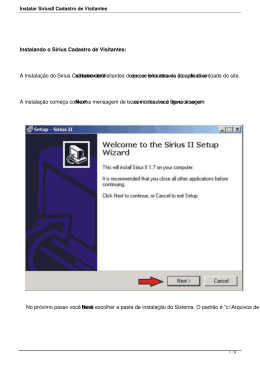 Instalar SiriusII Cadastro de Visitantes