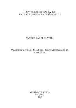 Quantifica&ccedil;&atilde;o e avalia&ccedil;&atilde;o do coeficiente de dispers&atilde;o longitudinal